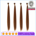 18" Flat Tip Virgin Remy Human Hair Extensions Best Quality Pre-Bonded Hair Brown Silk Straight Thick Hair End Double Drawn